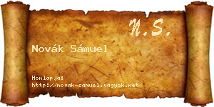Novák Sámuel névjegykártya